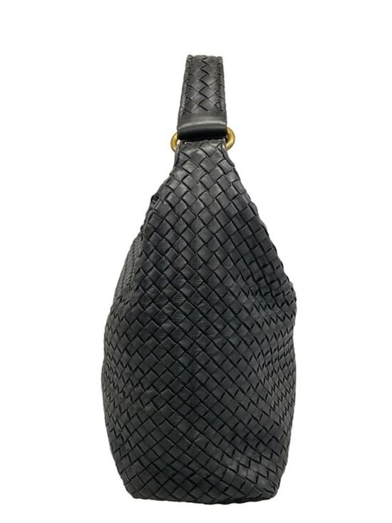 Bottega Veneta Shoulder Bag Sloane Intrecciato Black Leather - Picture 2 of 15